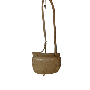 Penelope & Monica Cruz Croc Embossed Leather Crossbody